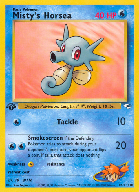 Misty's Horsea - 86/132 (1st Edition)
