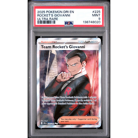2025 POKEMON TEAM ROCKET'S GIOVANNI ULTRA RARE 225/182 PSA 9