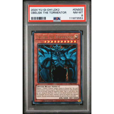 2024 YU-GI-OH LEGENDARY DECKS II OBELISK THE TORMENTOR ENS02 PSA 8
