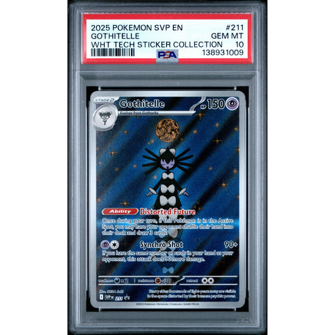 2025 POKEMON GOTHITELLE WHITE FLARE TECH STICKER COLLECTION SVP211 PSA 10