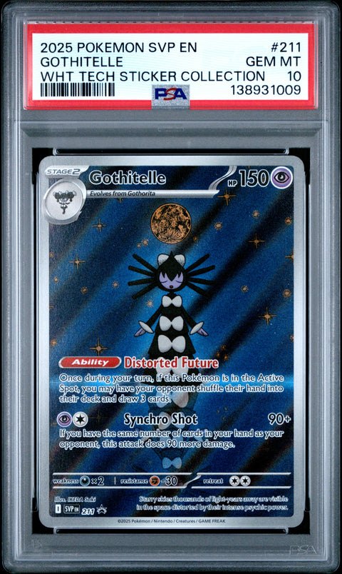 2025 POKEMON GOTHITELLE WHITE FLARE TECH STICKER COLLECTION SVP211 PSA 10