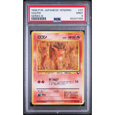 1998 POKEMON JPN VENDING SERIES 3 VULPIX 037 PSA 9