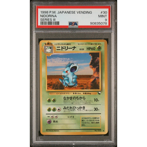 1998 POKEMON JAPANESE VENDING NIDORINA SERIES III 30 PSA 9