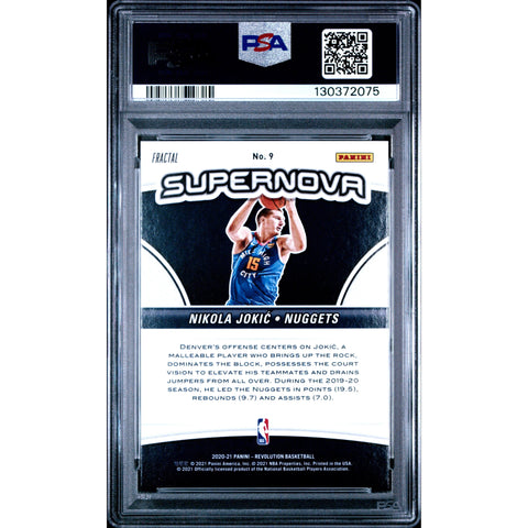 2020 PANINI PANINI REVOLUTION SUPERNOVA NIKOLA JOKIC FRACTAL 9 PSA 10