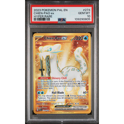 2023 POKEMON PALDEA EVOLVED CHIEN-PAO HYPER RARE 274/193 PSA 10