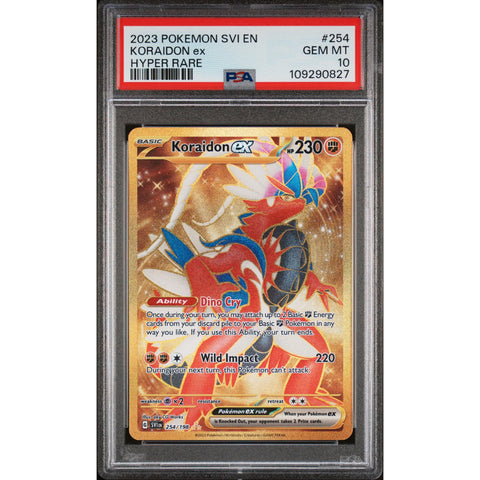 2023 POKEMON SCARLET & VIOLET KORAIDON EX HYPER RARE 254/198 PSA 10