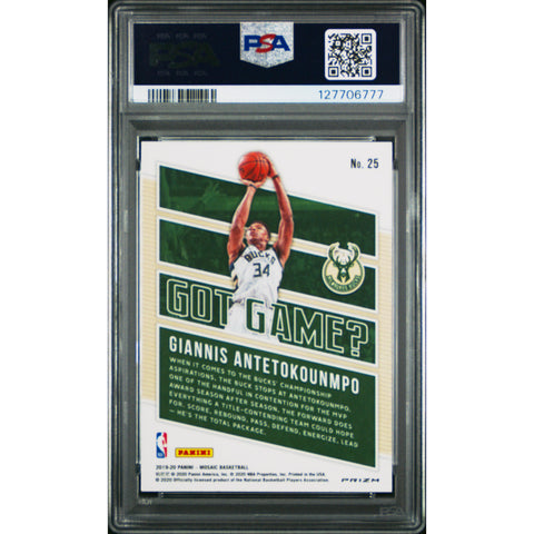 2019 PANINI MOSAIC GOT GAME? G. ANTETOKOUNMPO 25 PSA 10