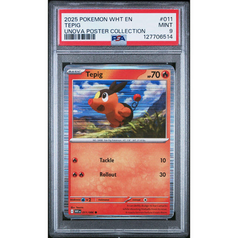 2025 POKEMON WHITE FLARE TEPIG UNOVA POSTER COLLECTION 011/086 PSA 9