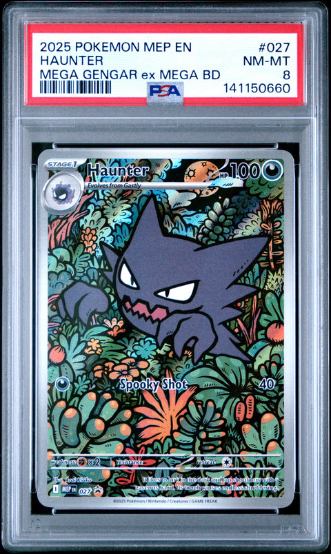 2025 POKEMON HAUNTER MEGA GENGAR EX MEGA BATTLE DECK 027 PSA 8