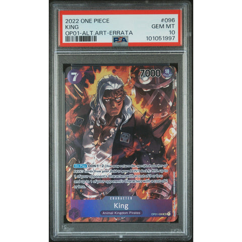 2022 ONE PIECE ROMANCE DAWN KING ERRATA 096 PSA 10