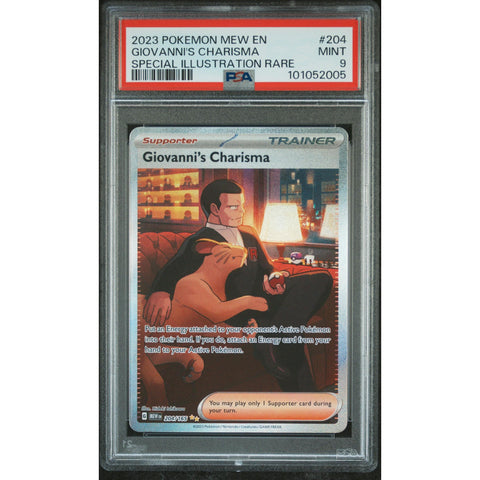 2023 POKEMON MEW 151 GIOVANNI'S CHARISMA SIR 204/165 PSA 9