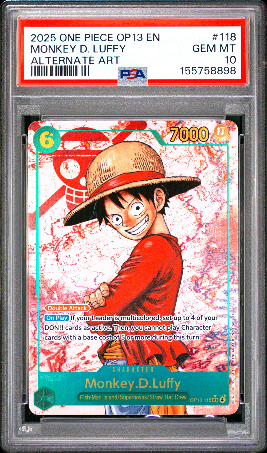 2025 ONE PIECE MONKEY D. LUFFY ALTERNATE ART 118 PSA 10 – Kollecter