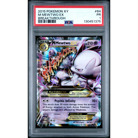 2015 POKEMON BREAKTHROUGH MEWTWO 64/162 PSA 1