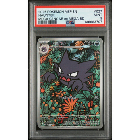 2025 POKEMON HAUNTER MEGA GENGAR EX MEGA BATTLE DECK MEP027 PSA 9