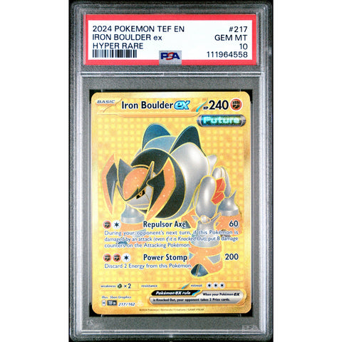 2024 POKEMON TEMPORAL FORCES IRON BOULDER EX HYPER RARE 217/162 PSA 10