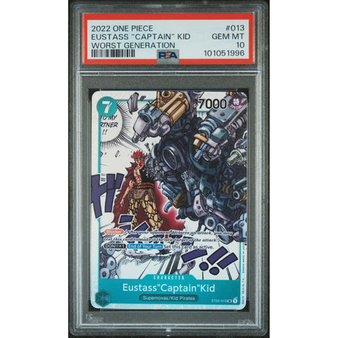 2022 ONE PIECE WORST GENERATION EUTASS KID ST02-013 PSA 10