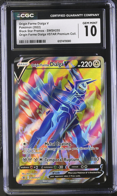 2022 POKEMON ORIGIN FORME DIALGA V VSTAR PREMIUM COLL. SWSH255 CGC 10