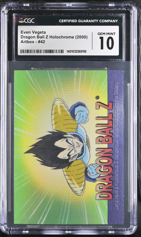 2000 DRAGON BALL TRADING CARDS DRAGON BALL Z HOLOCHROME EVEN VEGETA 42 CGC 10