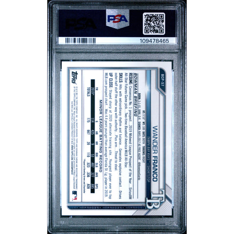 2021 SPORTS BOWMAN CHROME WANDER FRANCO SPECKLE REFRACTOR BCP57 PSA 10