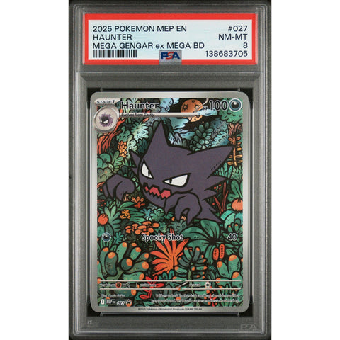 2025 POKEMON HAUNTER MEGA GENGAR EX MEGA BATTLE DECK MEP027 PSA 8