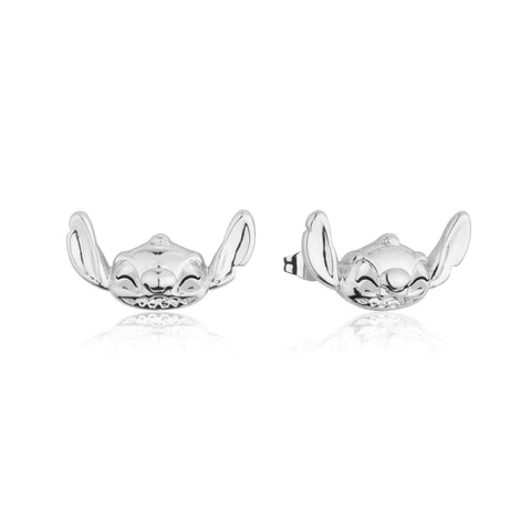 Disney Stitch Smile Stud Earrings - Silver