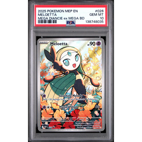 2025 POKEMON MELOETTA MEGA DIANCIE EX MEGA BATTLE DECK MEP026 PSA 10
