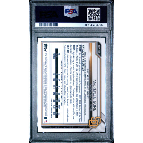 2021 SPORTS BOWMAN CHROME MACKENZIE GORE GREEN REFRACTOR BCP105 PSA 9