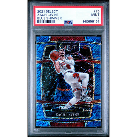 2021 PANINI PANINI SELECT ZACH LAVINE BLUE SHIMMER 76 PSA 9