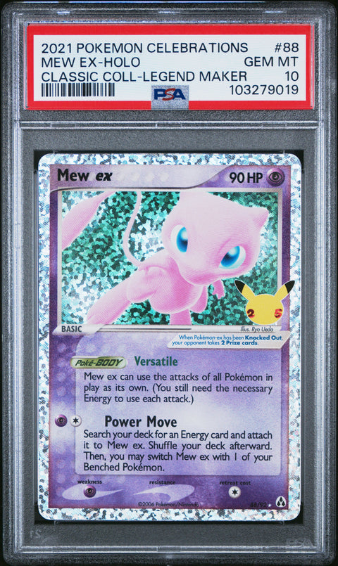 2021 POKEMON CELEBRATIONS MEW EX 88/92 PSA 10