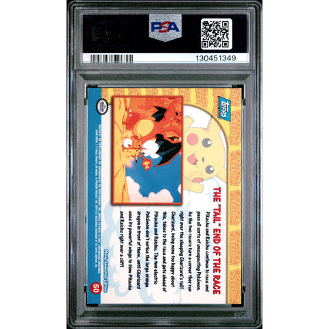 1999 POKEMON TOPPS THE MOVIE EDITION THE "TAIL" END OF THE RACE 050 PSA 7