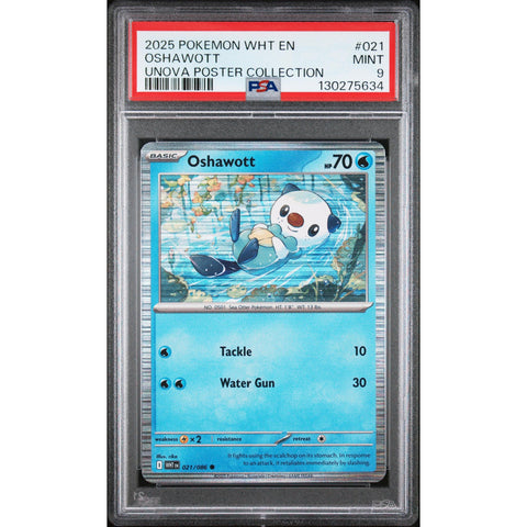 2025 POKEMON WHT EN-WHITE FLARE OSHAWOTT UNOVA POSTER COLLECTION 021/086 PSA 9
