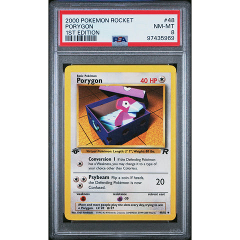 2000 POKEMON ROCKET PORYGON 1ST EDITION 48 PSA 8
