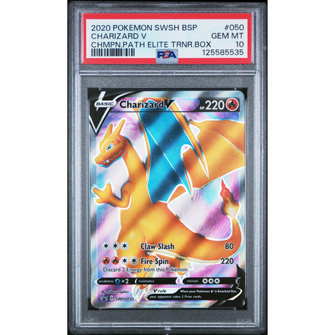 2020 POKEMON BLACK STAR PROMO CHARIZARD V SWSH050 PSA 10