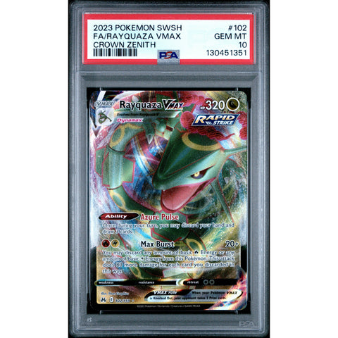 2023 POKEMON CROWN ZENITH RAYQUAZA 102/159 PSA 10