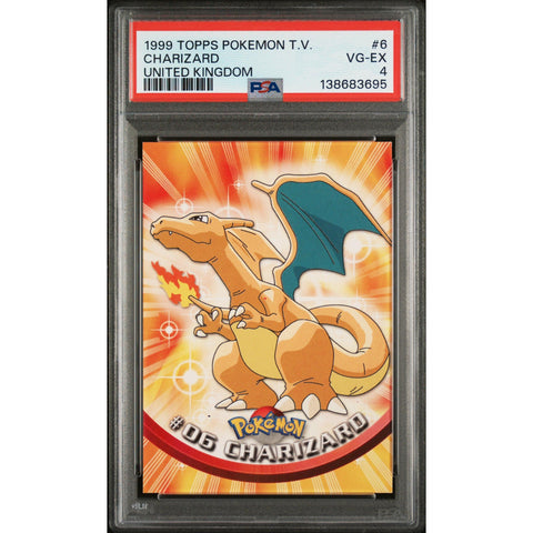 1999 POKEMON TOPPS TV CHARIZARD UNITED KINGDOM 6 PSA 4