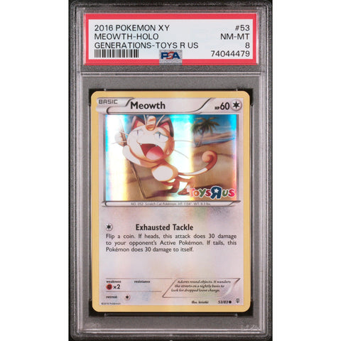 2016 POKEMON GENERATIONS TOY R US MEOWTH PROMO 53/83 PSA 8