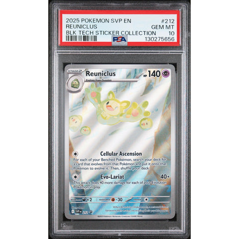 2025 POKEMON REUNICLUS BLACK BOLT TECH STICKER COLLECTION SVP212 PSA 10