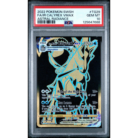 2022 POKEMON ASTRAL RADIANCE ICE RIDER CALYREX VMAX TG29/189 PSA 10