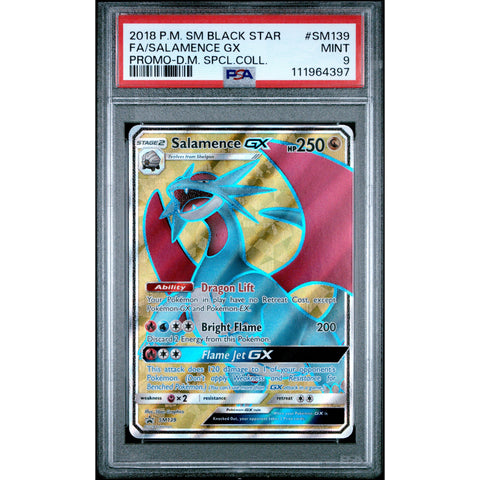 2018 POKEMON BLACK STAR PROMO SALAMENCE GX SM139 PSA 9