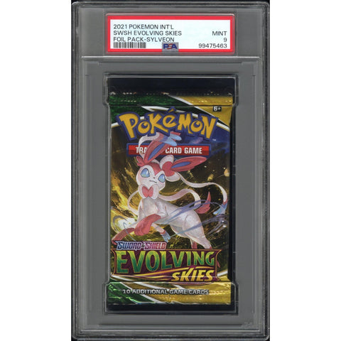 2021 POKEMON EVOLVING SKIES BOOSTER PACK PACK SYLVEON PSA 9