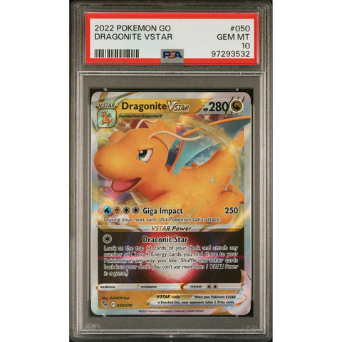 2022 POKEMON GO DRAGONITE VSTAR 050/078 PSA 10 Kollecter 2022 POKEMON GO DRAGONITE VSTAR 050/078 PSA 10 Kollecter