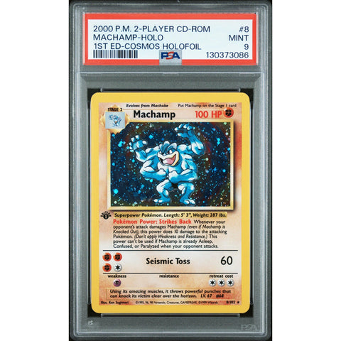 2000 POKEMON CD-ROM STARTER SET MACHAMP 8/102 PSA 9