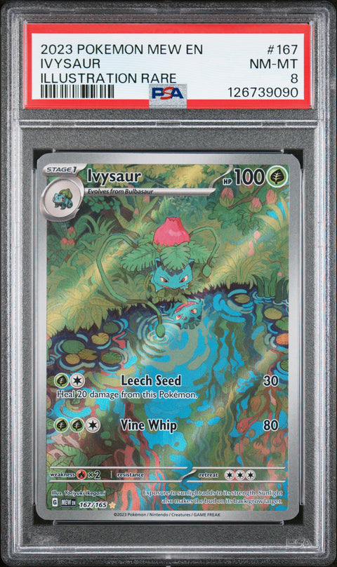 2023 POKEMON 151 IVYSAUR ILLUSTRATION RARE 167/165 PSA 8