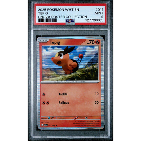 2025 POKEMON WHITE FLARE TEPIG UNOVA POSTER COLLECTION 011/086 PSA 9