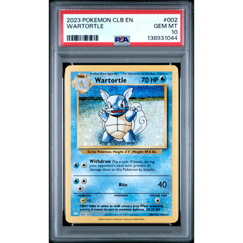 2023 POKEMON WARTORTLE CLB 002/034 PSA 10