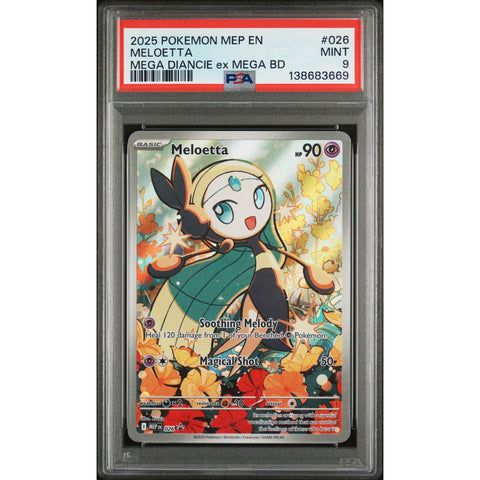 2025 POKEMON MELOETTA MEGA DIANCIE EX MEGA BATTLE DECK MEP026 PSA 9