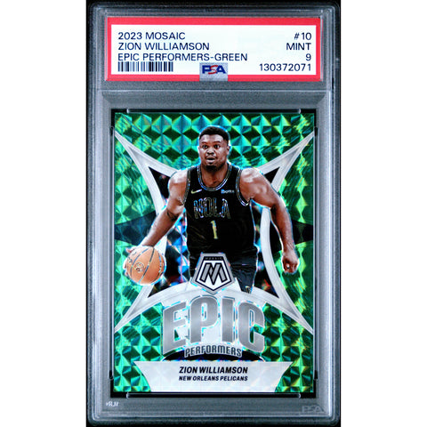 2023 PANINI PANINI MOSAIC EPIC PERFORMERS ZION WILLIAMSON GREEN 10 PSA 9