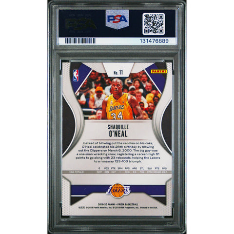 2019 PANINI PANINI PRIZM SHAQUILLE O'NEAL 11 PSA 10