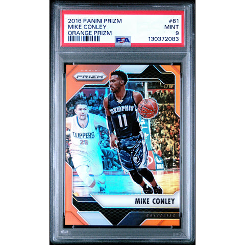 2016 PANINI PANINI PRIZM MIKE CONLEY ORANGE PRIZM 61 PSA 9