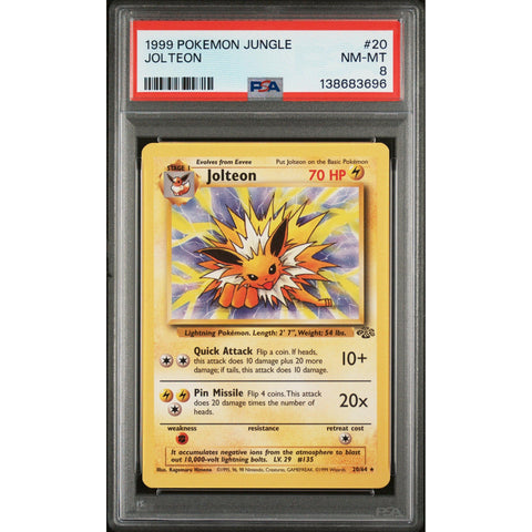 1999 POKEMON JUNGLE JOLTEON 20/64 PSA 8